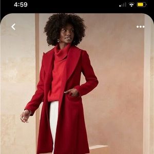 Midi length wool coat